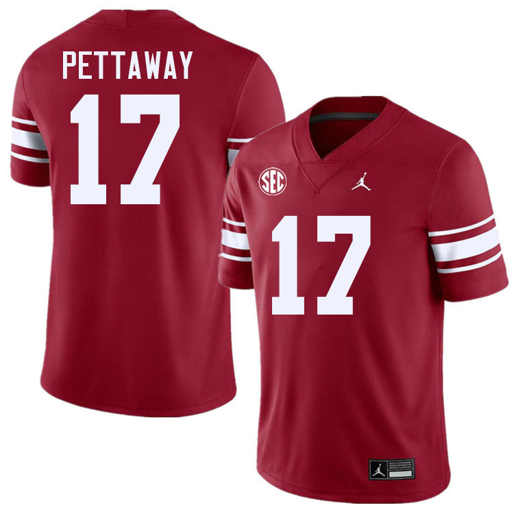 Men #17 Jaquaize Pettaway Oklahoma Sooners 2024 SEC Conference College Football Jerseys-Throwback